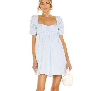AMANDA UPRICHARD Powdered Blue Ariana Romantic Party Puff Sleeve Dress S